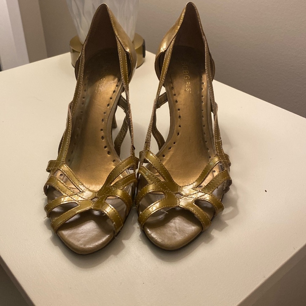 BCN Girls golds strappy heels